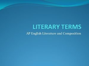 Ap english literature terms
