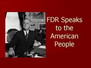 FDR Speaks to the American People Neutrality Acts