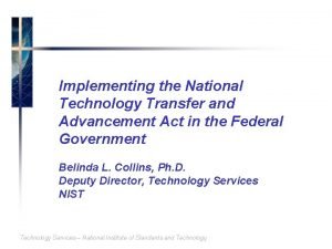 National technology transfer and advancement act