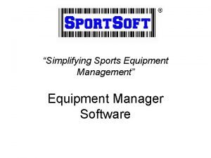 Sports equipment inventory software Sports equipment inventory software