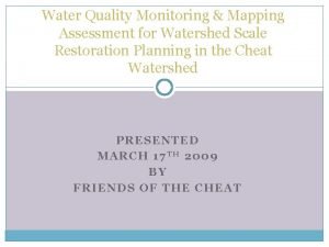 Water Quality Monitoring Mapping Assessment for Watershed Scale