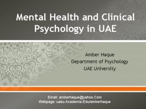 Amber haque psychology