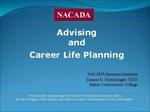 Nacada summer institute