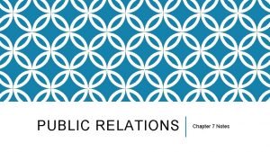 Public relations notes
