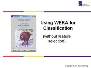 Weka feature selection