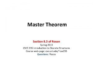 Master theorem examples
