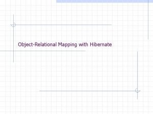 ObjectRelational Mapping with Hibernate The ObjectOriented Paradigm The