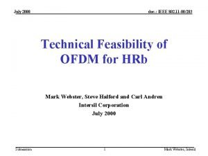 July 2000 doc IEEE 802 11 00203 Technical