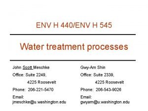 ENV H 440ENV H 545 Water treatment processes