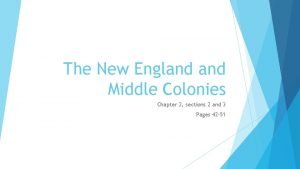 The New England Middle Colonies Chapter 2 sections