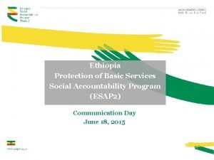Ethiopia Protection of Basic Services Social Accountability Program
