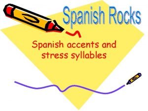 Spanish accents and stress syllables What is a