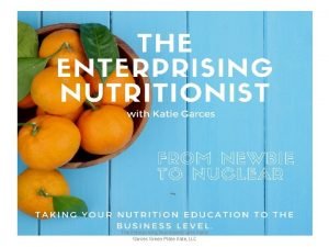 The Enterprising Nutritionist with Katie Garces Green Plate