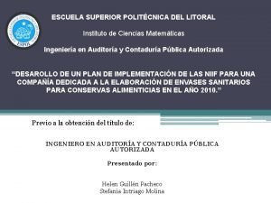 ESCUELA SUPERIOR POLITCNICA DEL LITORAL Instituto de Ciencias