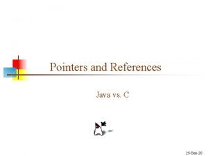 Pointers and References Java vs C 25 Sep20