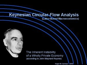 Keynesian CircularFlow Analysis LaborBased Macroeconomics The Inherent Instability