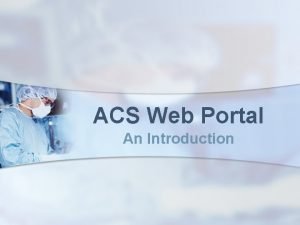 Acs web portal