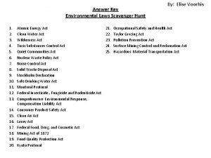 Answer Key Environmental Laws Scavenger Hunt 1 2