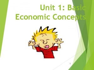 Unit 1 Basic Economic Concepts 1 REVIEW 1