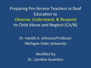 Preparing PreService Teachers in Deaf Education to Observe