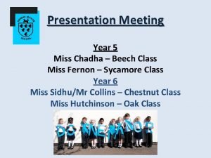Presentation Meeting Year 5 Miss Chadha Beech Class