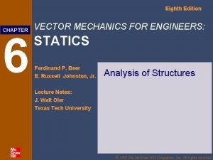 Eighth Edition CHAPTER 6 VECTOR MECHANICS FOR ENGINEERS