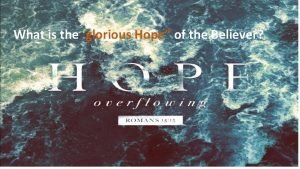 The hope of the believer