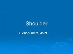 Shoulder Glenohumeral Joint AP shoulder girdle Three projections