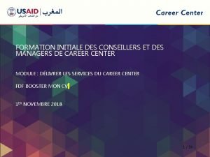 FORMATION INITIALE DES CONSEILLERS ET DES MANAGERS DE FORMATION INITIALE DES CONSEILLERS ET DES MANAGERS DE