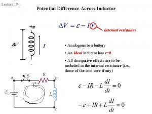 Potential difference across inductor formula