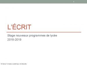 1 LCRIT Stage nouveaux programmes de lyce 2018