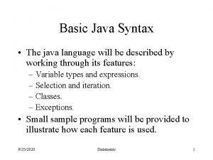 Java language syntax