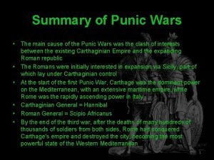 Punic wars cause and effect