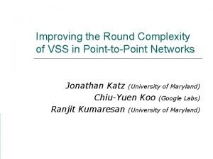 Improving the Round Complexity of VSS in PointtoPoint