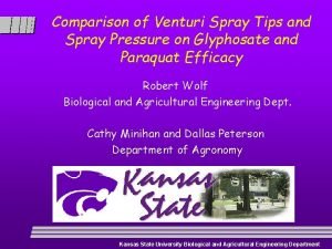 Comparison of Venturi Spray Tips and Spray Pressure