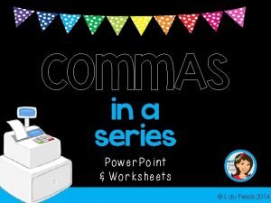 Commas in a series worksheet