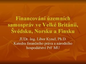 Financovn zemnch samosprv ve Velk Britnii vdsku Norsku