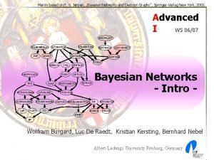 Mainly based on F V Jensen Bayesian Networks