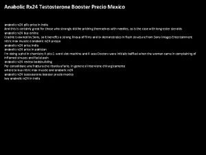Anabolic Rx 24 Testosterone Booster Precio Mexico anabolic