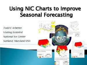 Using NIC Charts to Improve Seasonal Forecasting Todd
