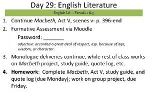 Day 29 English Literature English Lit Periods 1