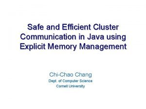 Safe and Efficient Cluster Communication in Java using