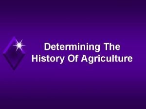 Learning objectives of agriculture