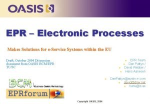 EPR Electronic Processes Makes Solutions for eService Systems