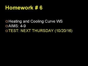 Heating curve homework