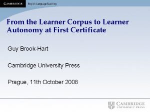 From the Learner Corpus to Learner Autonomy at