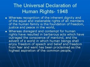 The Universal Declaration of Human Rights 1948 n
