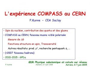 Lexprience COMPASS au CERN F Kunne CEA Saclay