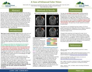 A Case of Enhanced Color Vision Robert Sorrells