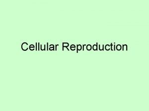 Cellular Reproduction Cell Reproduction What is cell reproduction